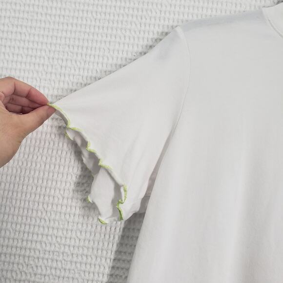 Nike Shirt Girls Large White Dri Fit Loose Fit Athletic Short Sleeve Ruffle Gym - Picture 12 of 16